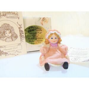 Jan Hagara Amanda Doll Porcelain 1.5" Mini Figurine Limited Edition Vtg 90s Box